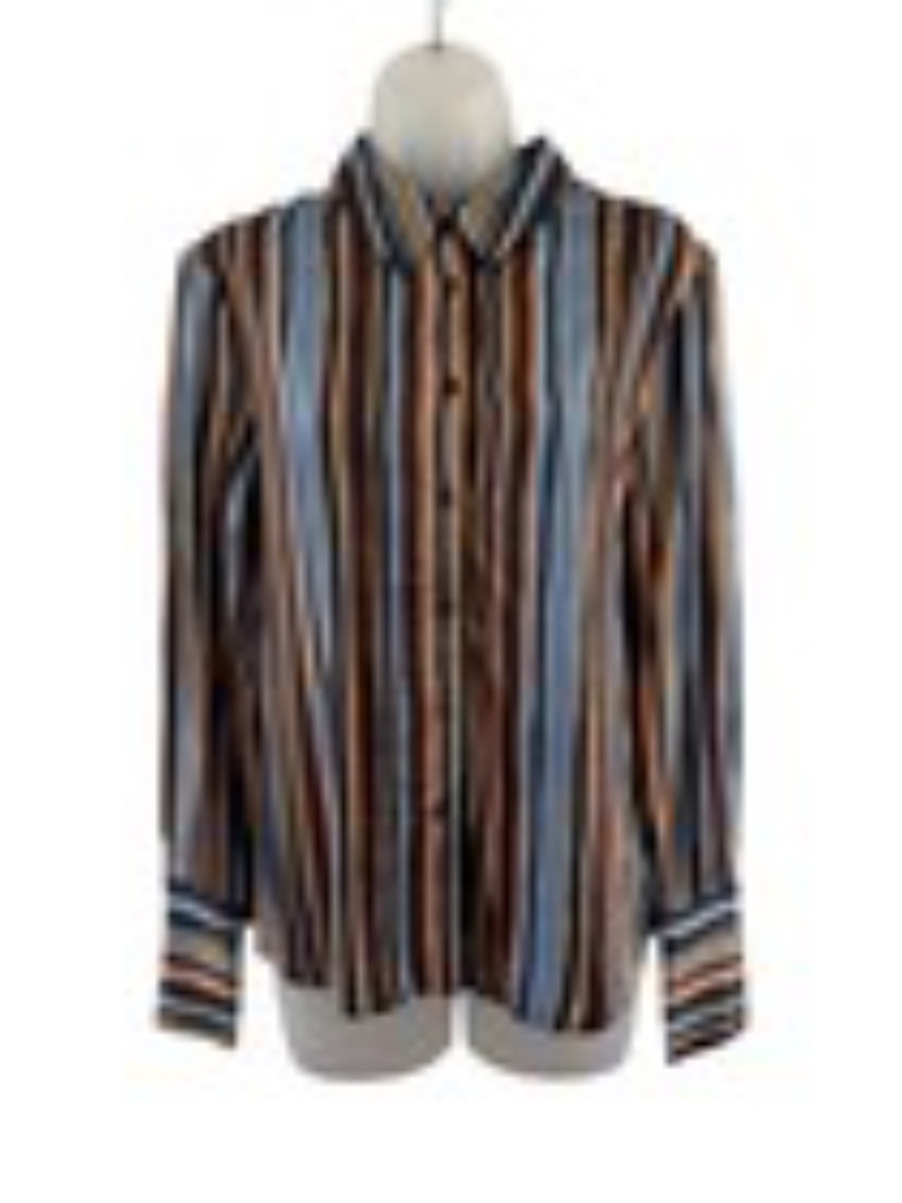 Iris Setlakwe Multicolor Vertical Stripe Button-Up Blouse size 8 - Picture 3 of 6